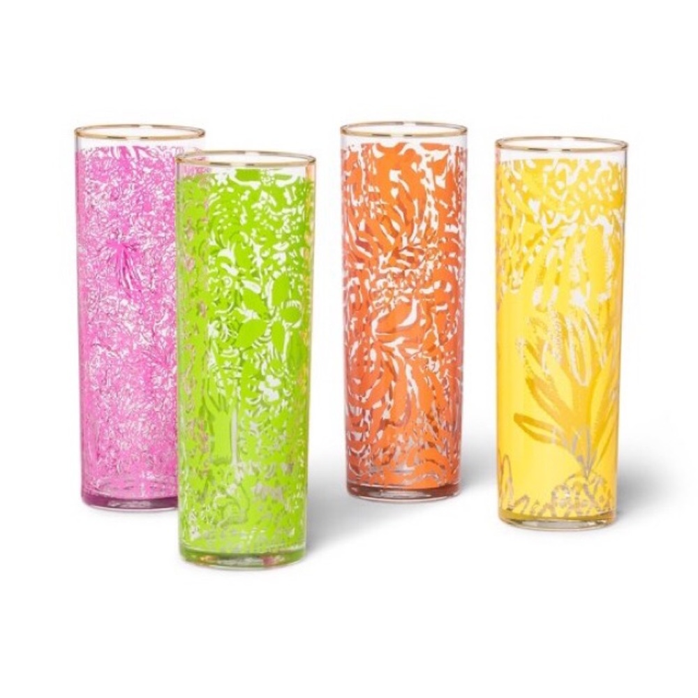 NWT Lilly Pulitzer Target set of 4 glass tumblers